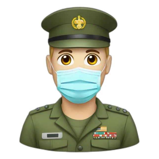 military in a Medical masks sticker