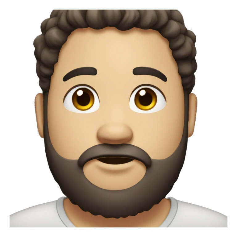 Chubby guy with dark wavy hair. Medium skin with beard sticker