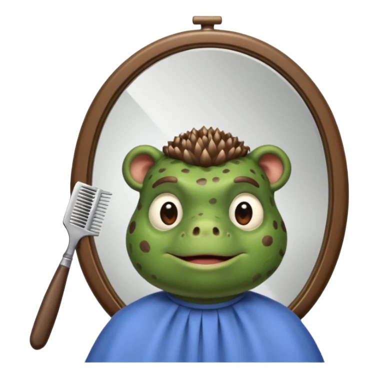 Bufo getting a haircut at the barber  sticker