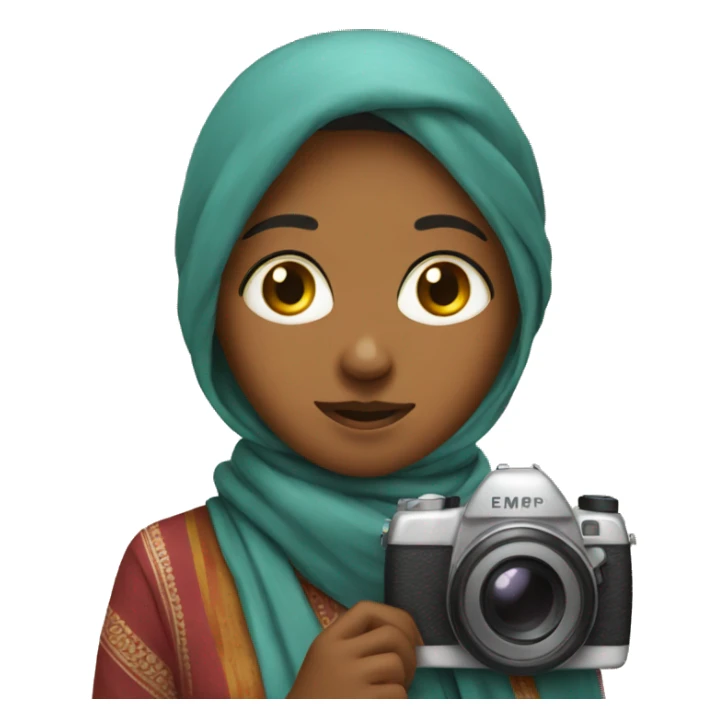 Indian girl with camera and scarf  sticker