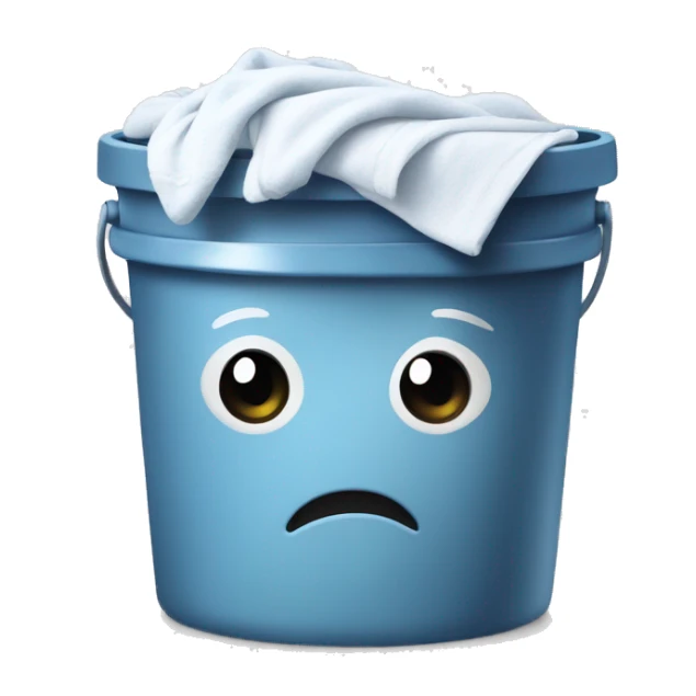 laundry bucket mascot with muscles  and looks cool sticker