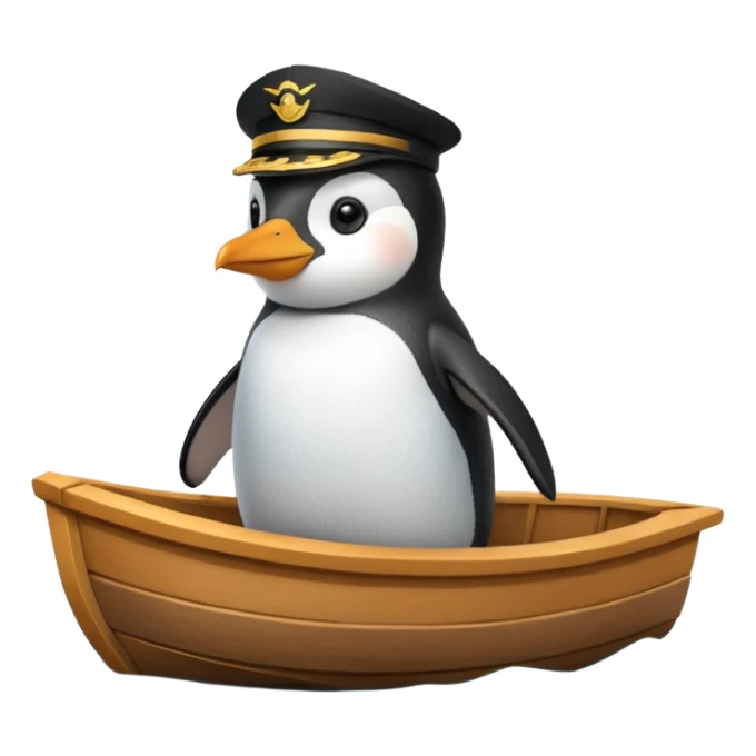 Penguin driving boat sticker
