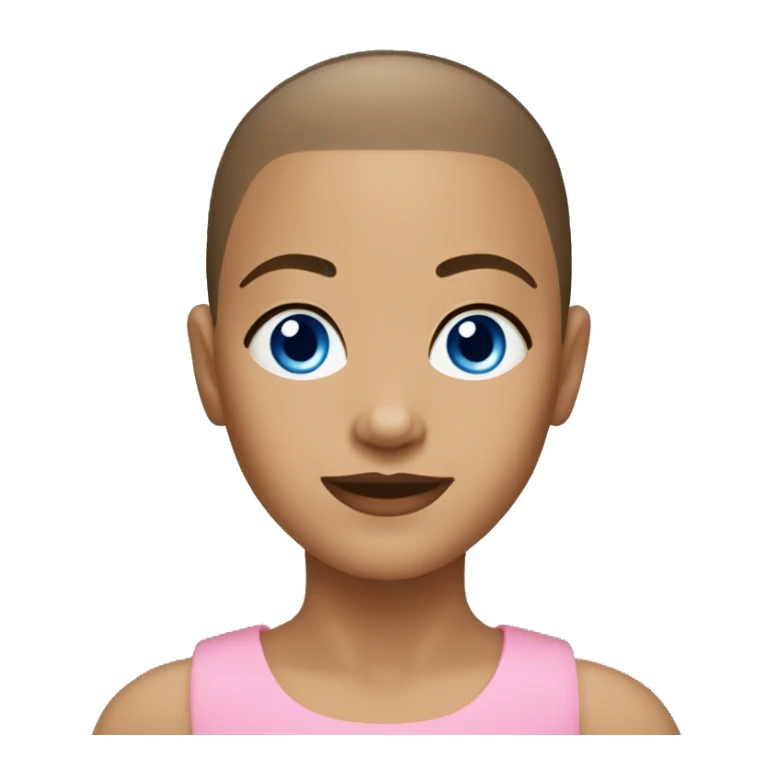 BLUE EYES BROWN BUZZ CUT LIGHT SKIN GIRL sticker