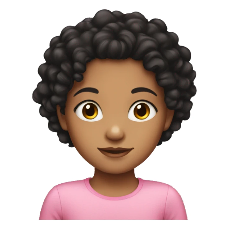 Mixed child  girl with black curly hair  sticker