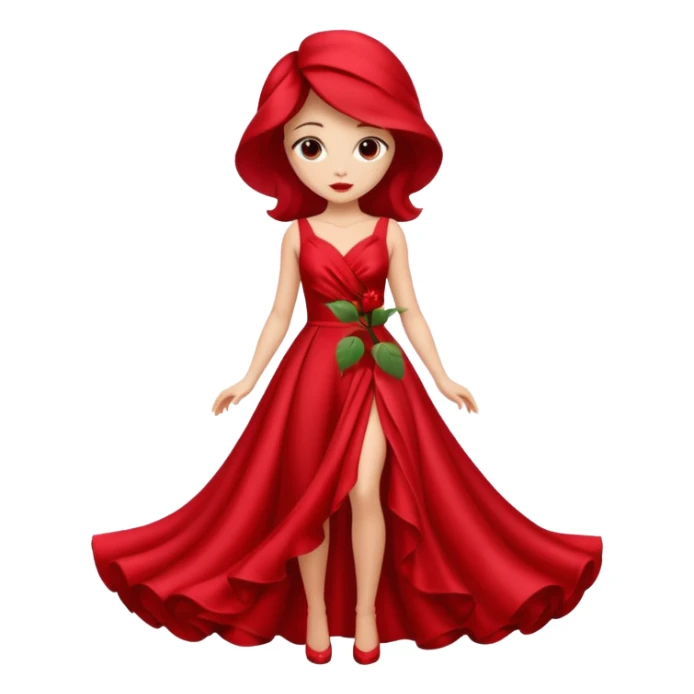 red rose dress no body sticker