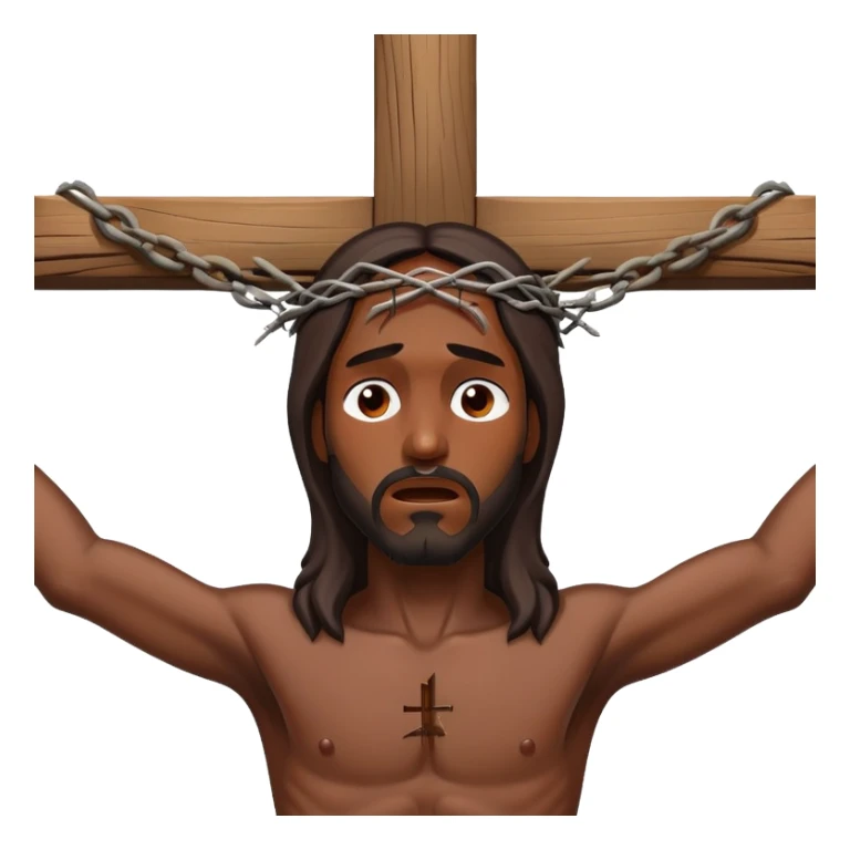 Dark skin Jesus on the crucifix  sticker