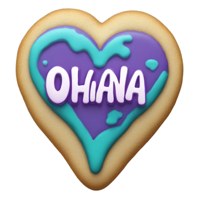 Teal purple Cookie heart with ohana sticker