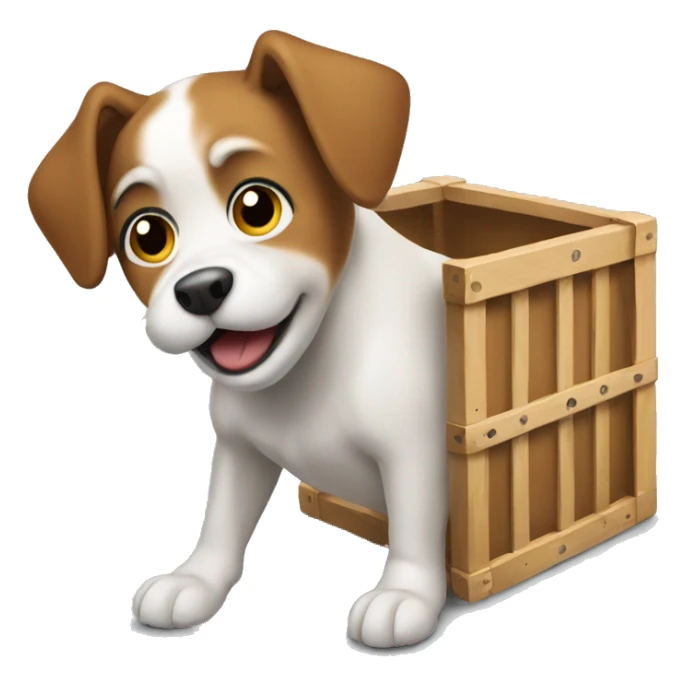 Dog trying to escape from her crate sticker