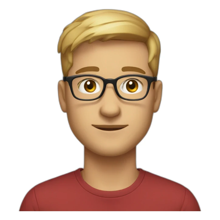 Mann, 26 Jahre, runde Brille mit Goldgestell, Schnurrbart, dunkelblond sticker