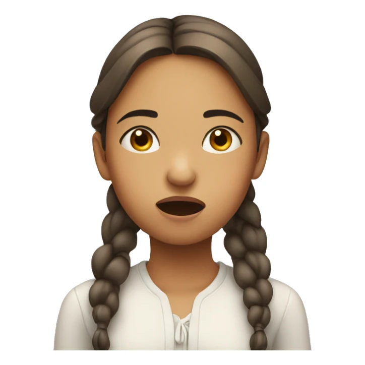 Girl holding her breath, with her cheeks full. sticker