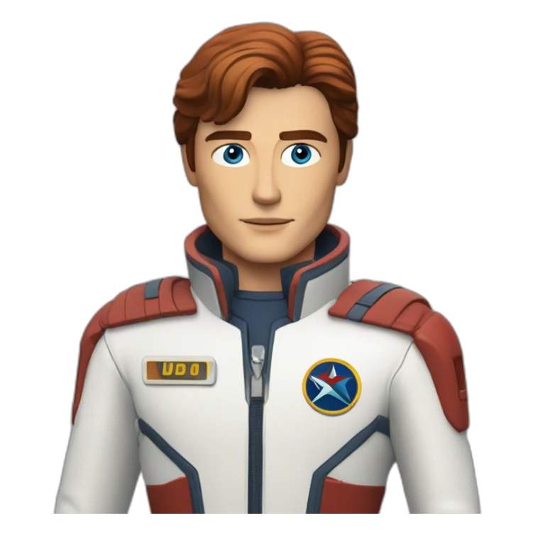 alain delon young space pilot blue eyes neat red hair sticker