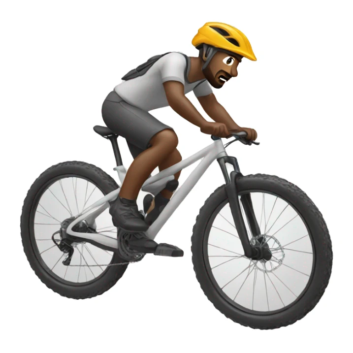 man on white mountainbike riding sticker