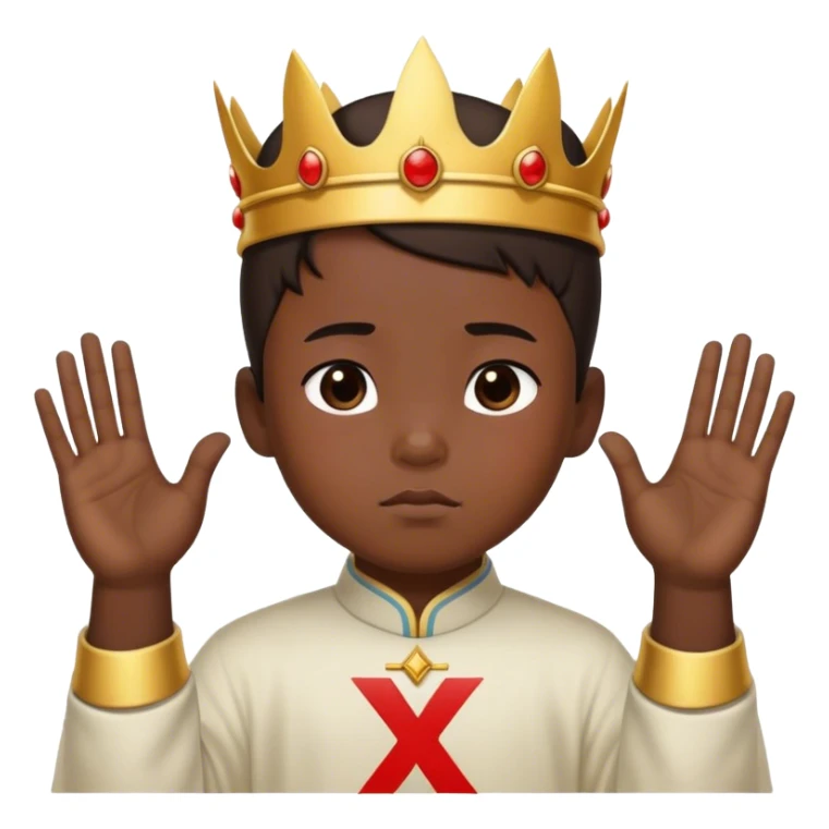 son of the chinese king saying "no" and showing X with hands  sticker