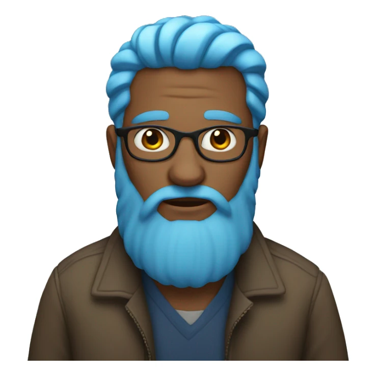 man with blue hair sticker