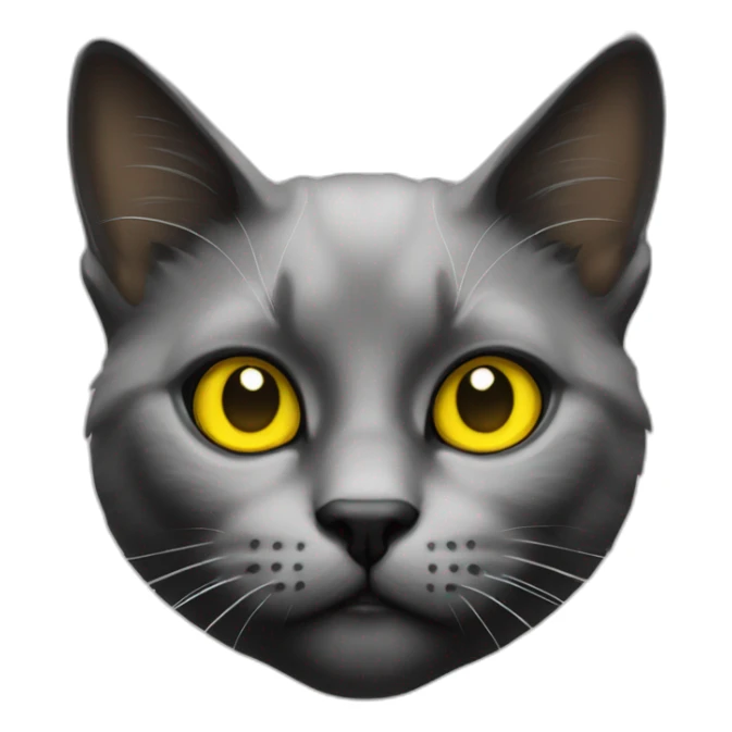 black and yellow stains cat, yellow eyes sticker