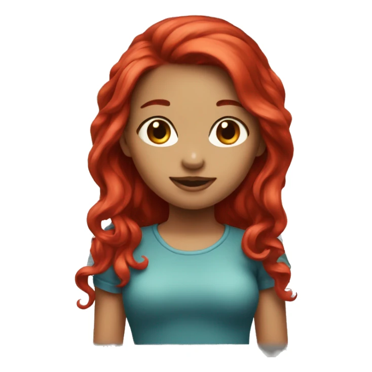 Cherry red hair girl sticker
