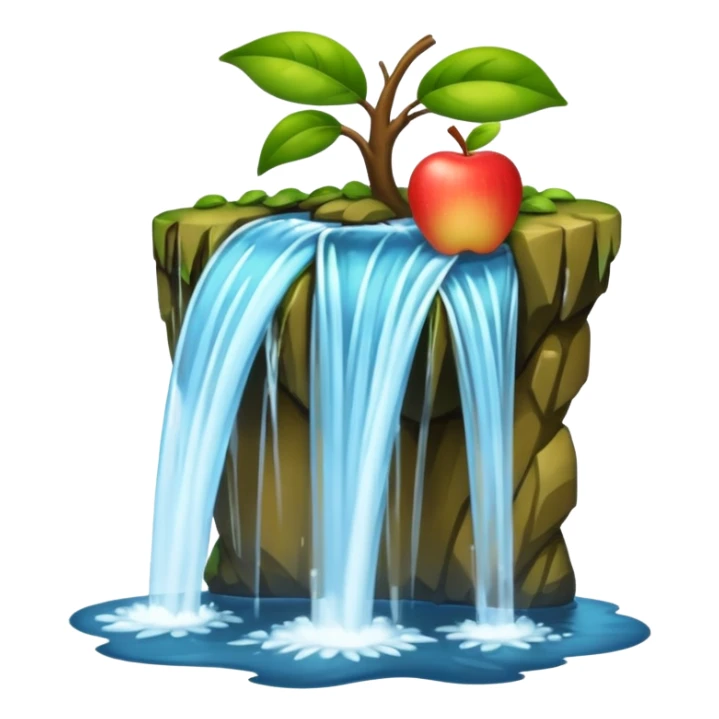 waterfall emoji, similar to 🏞️, apple emoji style sticker
