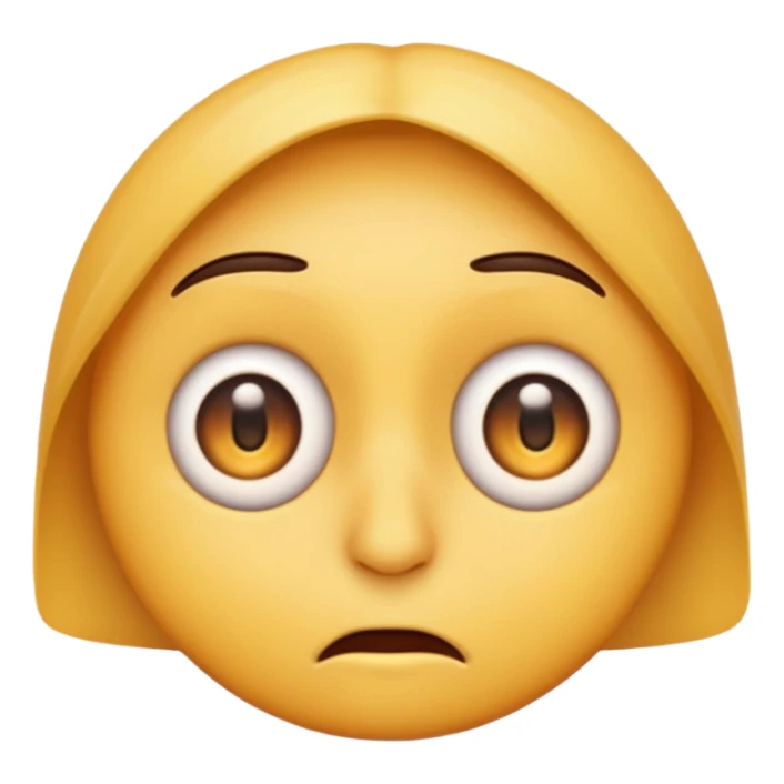 quiero un emoji como este tipo(😧😐🫩😴🫠😲)pero q tenga un ojo titilando del estrés sticker