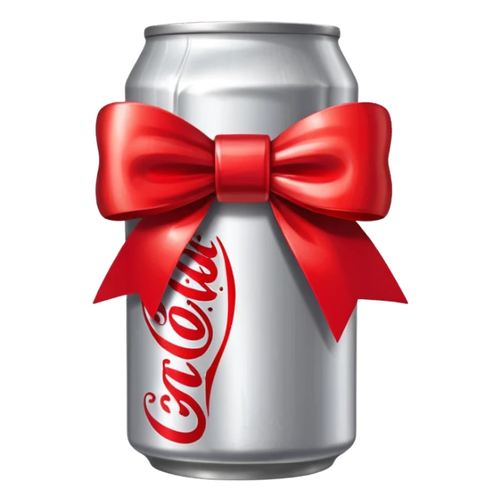 Diet coke coca cola can with bow emoji sticker