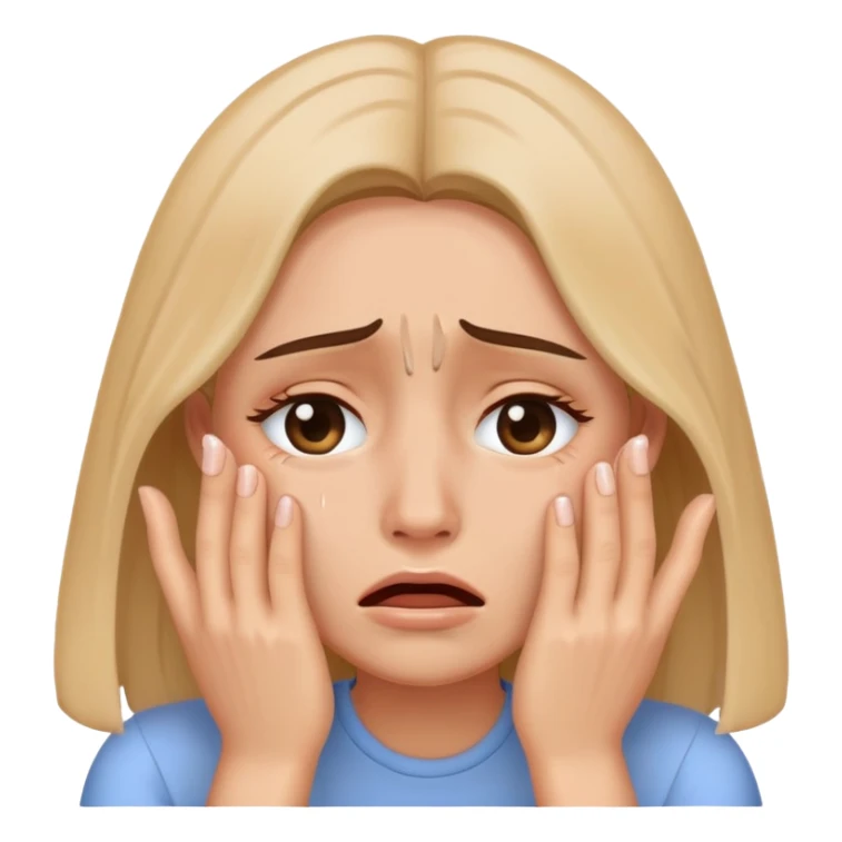 crying woman covering her face with hands sticker