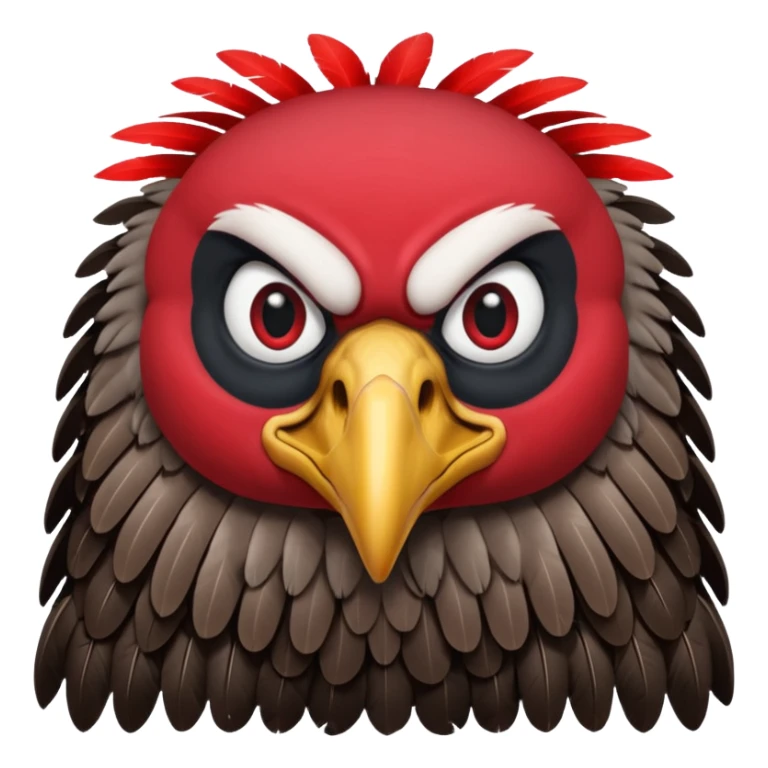   Old black and red angry  vulture looking ahead sticker