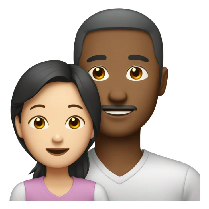 Family with Asian mom and black dad sticker