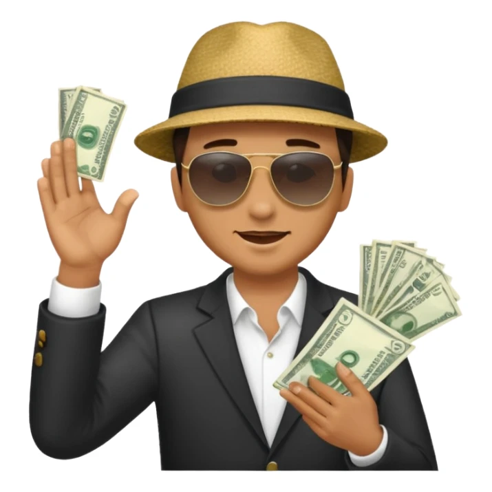 a man in the window is throwing money out sticker