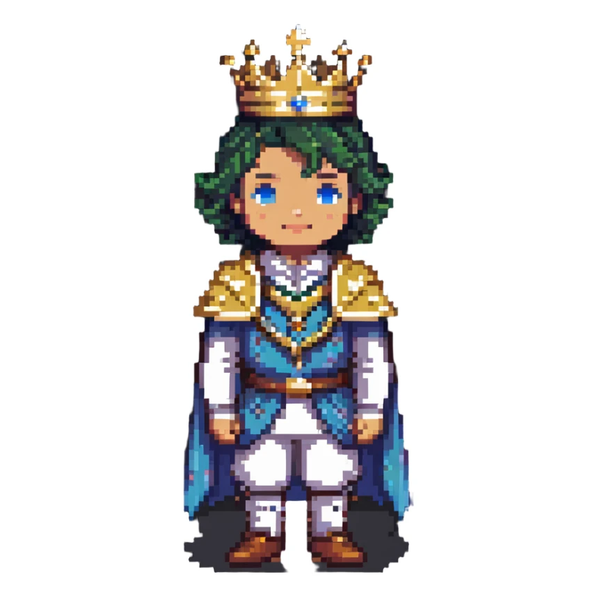 prince with crown and regal clothing sticker
