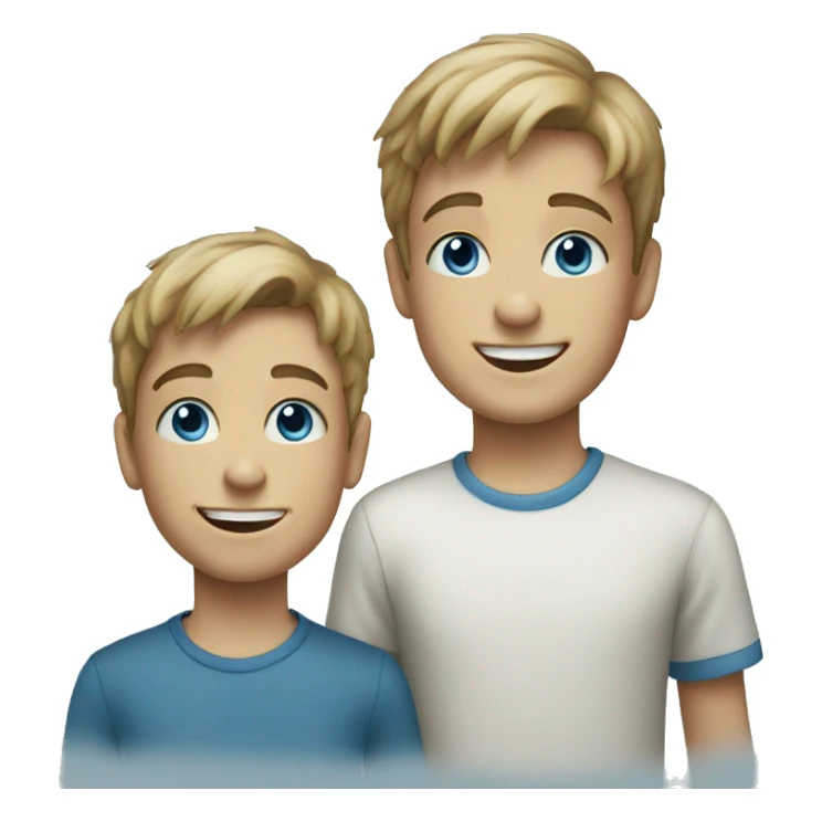 two boys smiling portrait with Blue eyes sticker