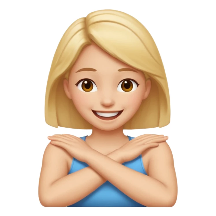 Arms crossed holding neck laughing girl sticker