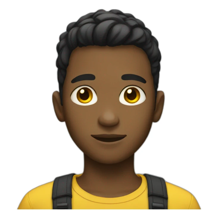 Boy with yellow and black skin and short hair sticker