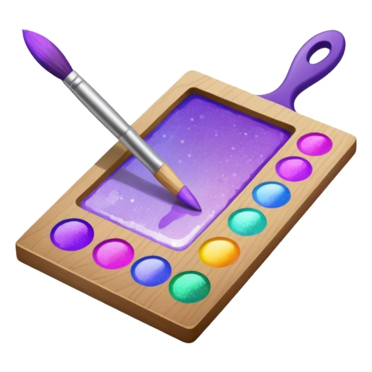 glitter purple art pincel pallet sticker