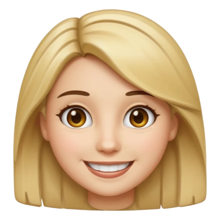 Brunette female emoji with blonde highlights  sticker