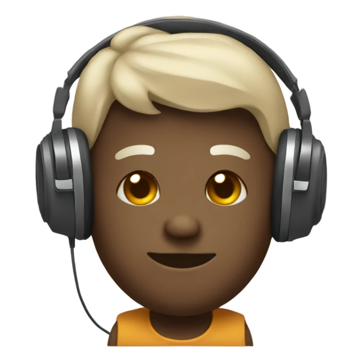 Emoji wearing headphones and relaxed sticker