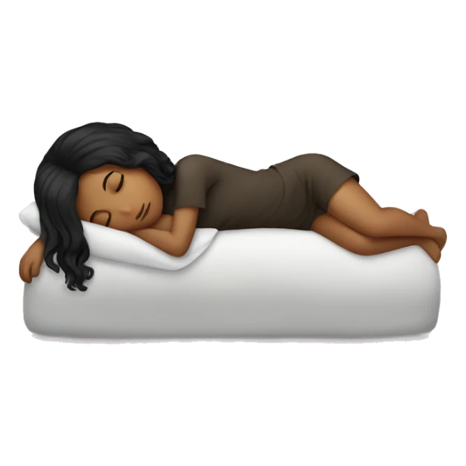 Black hair girl sleeping sticker