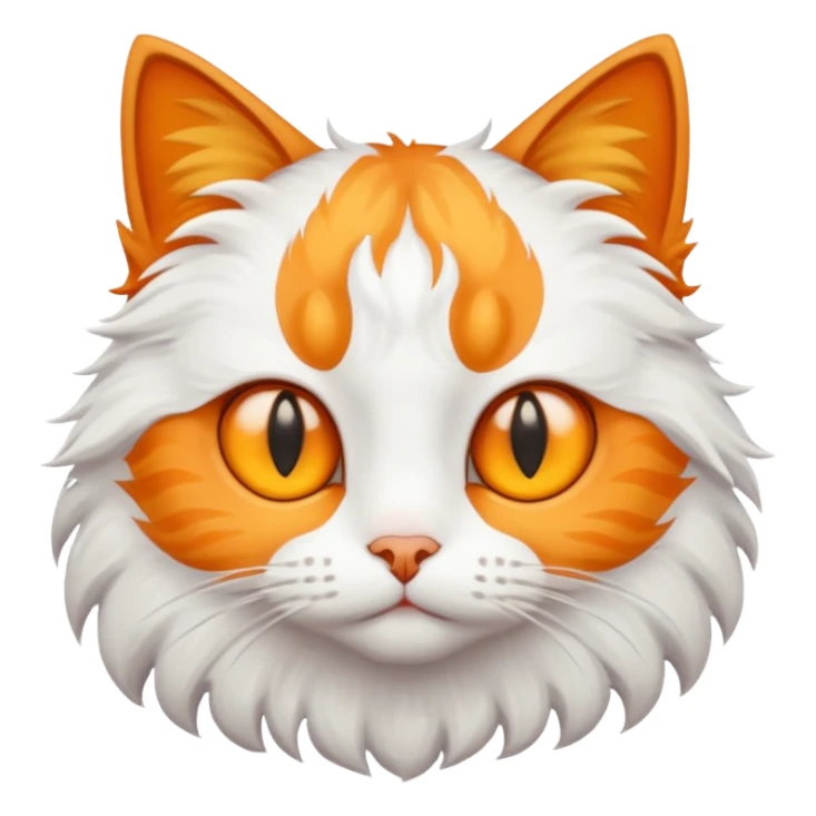 a cat that is a mixture of white and orange, with yellow eyes sticker