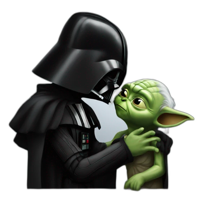 Dark Vador kissing yoda sticker