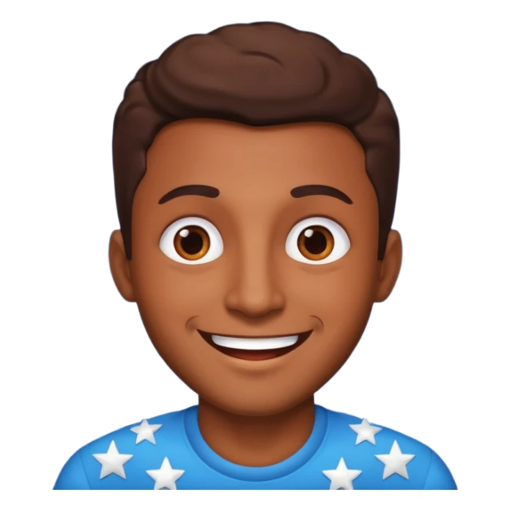 A brown skin man with stars in his eyes sticker