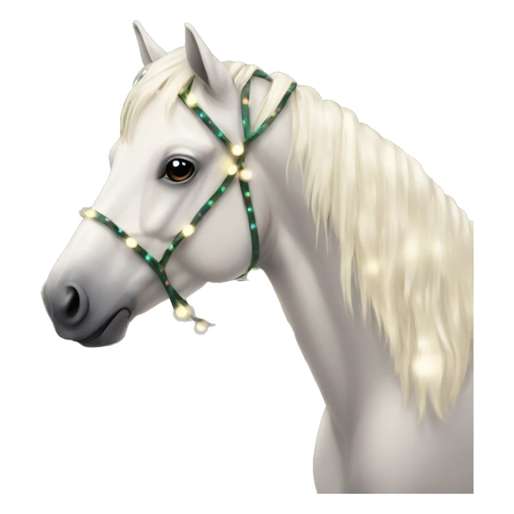 Creme horse with pretty Christmas lights  sticker