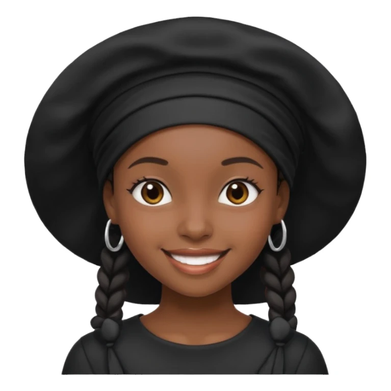 Black girl with black bonnet and black top on sticker
