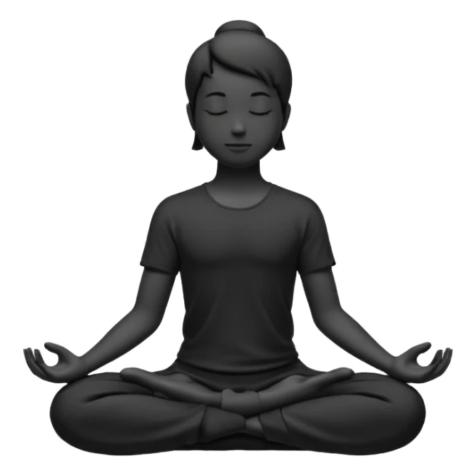 silhouette sitting in meditation pose sticker