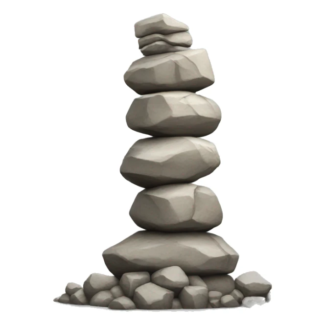 leaning tower of stacked boulders smaller at top sticker