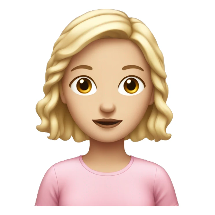 French white girl with pink shirt sticker