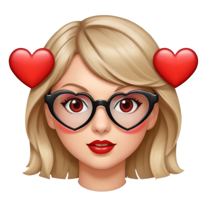 Taylor swift wearing heart glasses sticker