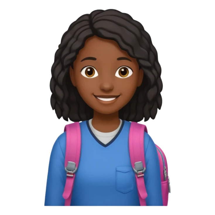 Black skinned female student sticker
