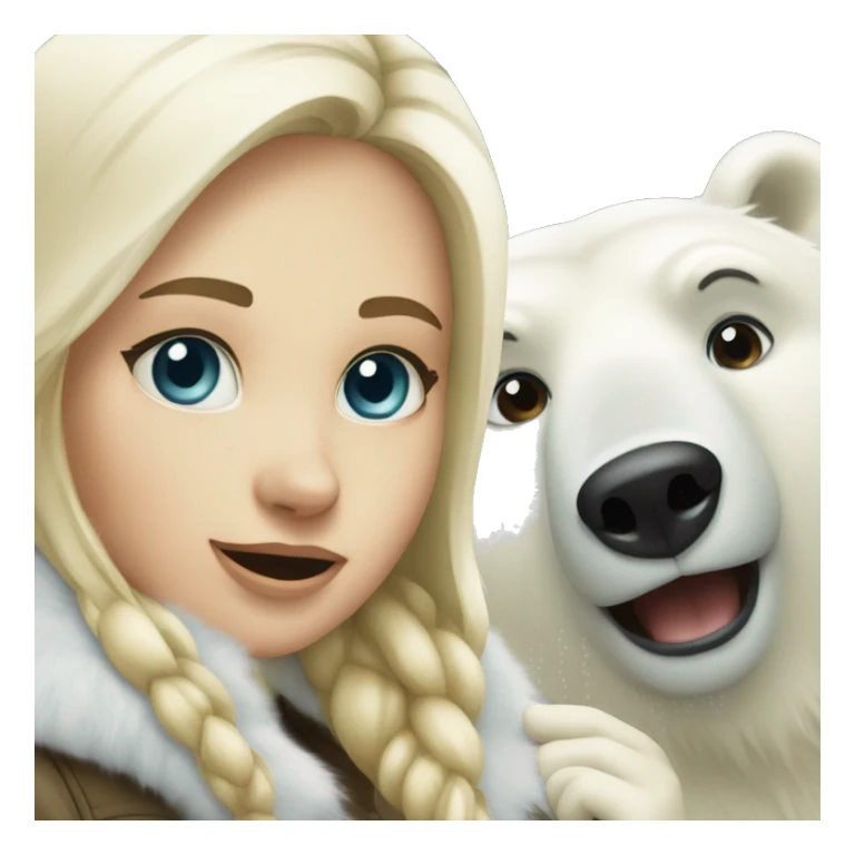 Polar bear and a blonde girl  sticker