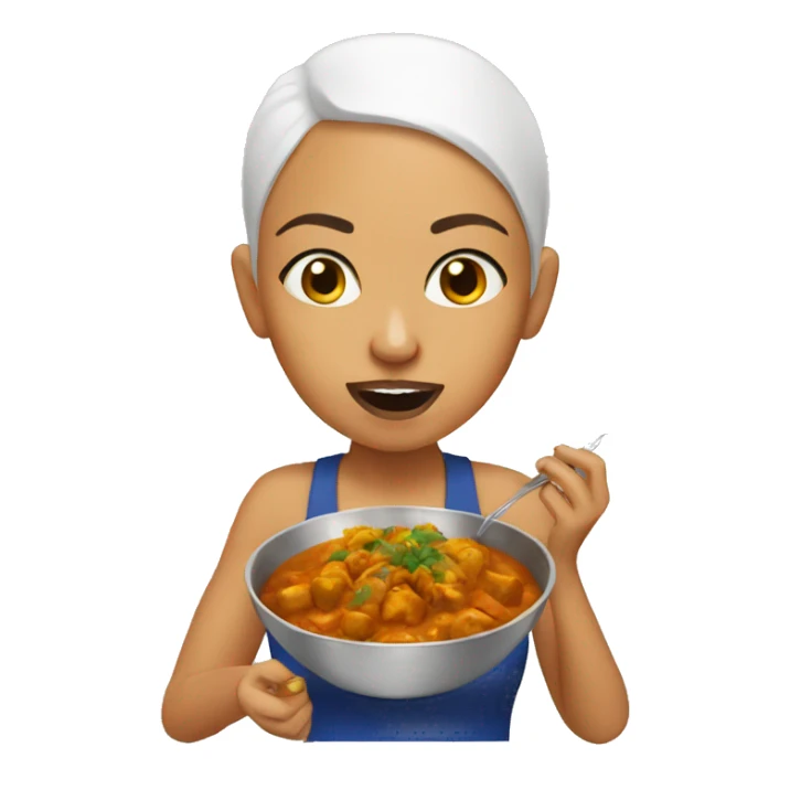 Bald Mexican girl eating curry  sticker