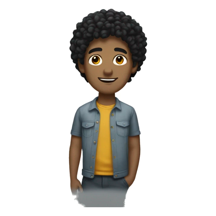 Guy with black curly hair  sticker