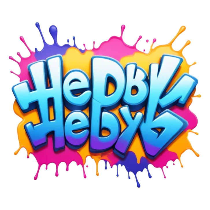 Graffiti of the word HeldByAi sticker