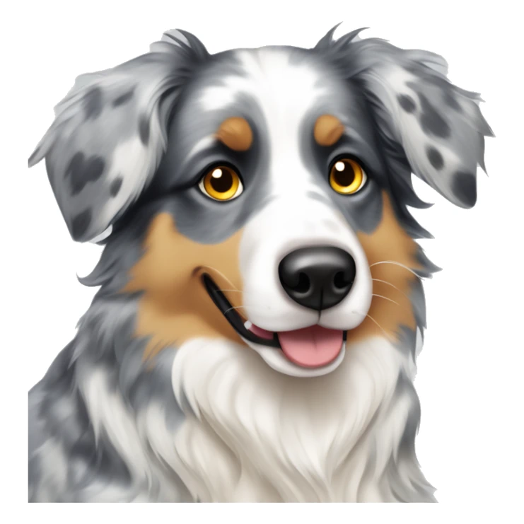 Blue Merle Mini Australian Shepherd with eye blue and other yellow  sticker